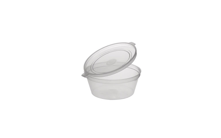 50ml Round Container Hinged Lid Clear Ctn/1,000 - Disposable King