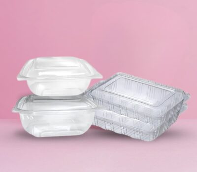 PET Clear Hinged Lid Containers - Showbowl